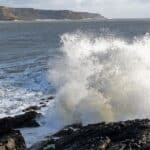 Wales - wave crashing on shore