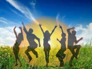 summer dancers in silhouette