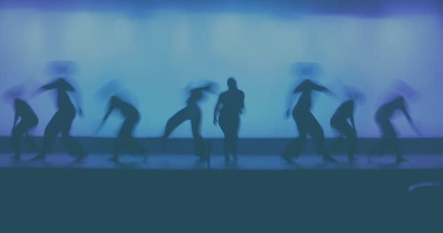 Vibrant sihouettes of dancers